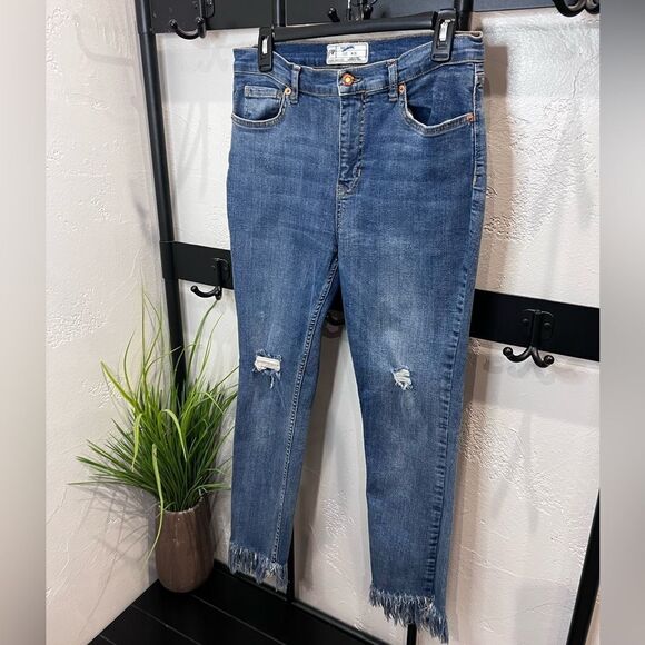 Free People Great Heights Frayed Skinny Jeans Size 30 - Picture 7 of 16